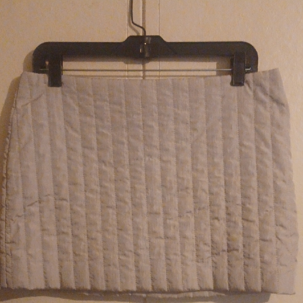 Forever 21 Cream Quilted Mini Skirt